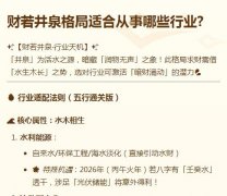 财若井泉格局适合从事哪些行